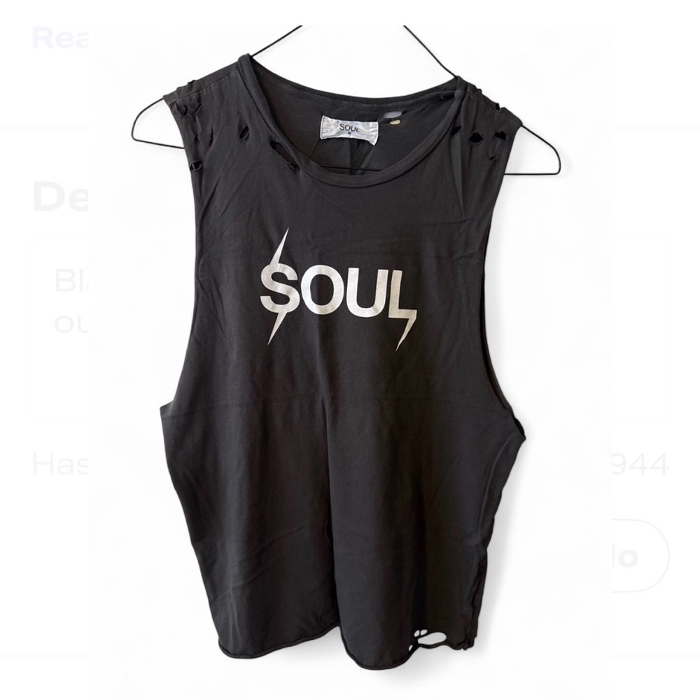 SoulCycle Black Distressed Muscle Tee